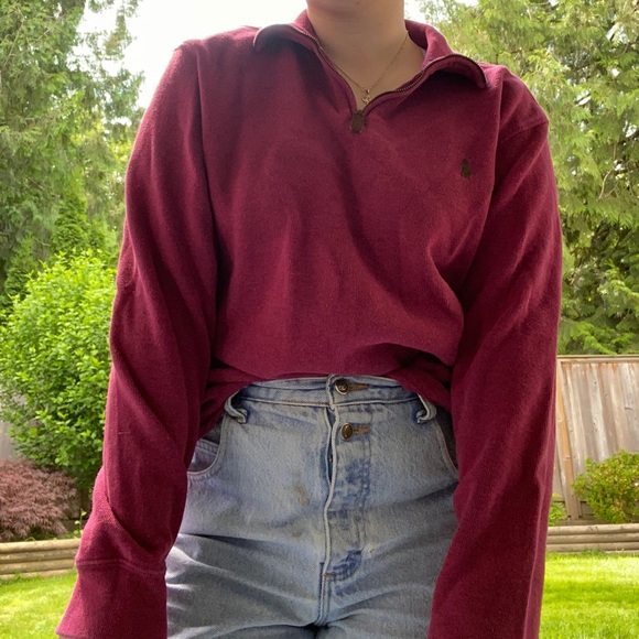 Red POLO Half-zip Sweater - Picture 2 of 4